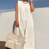 Combinaison blanche ample sans manches coupe large