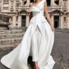 Combinaison mariage blanche avec traîne