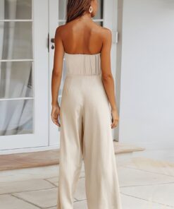 Combinaison bustier noire ceinture nouée taille haute