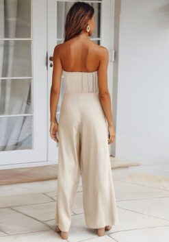 Combinaison bustier noire ceinture nouée taille haute