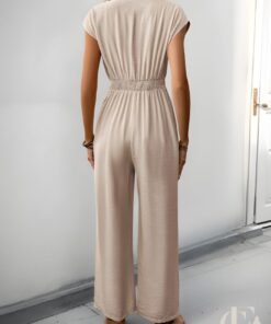 Combinaison beige casual manches courtes
