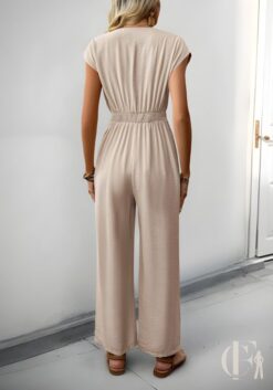 Combinaison beige casual manches courtes