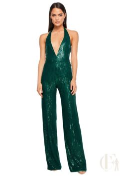 Combinaison dos nu bretelles licou verte col V profond