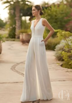 Combinaison jambe palazzo blanche mariage civil