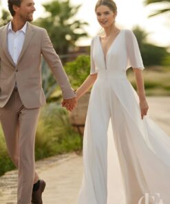 Combinaison jambe palazzo blanche mariage civil