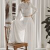 Combinaison mariée bohème dos nu mousseline blanche