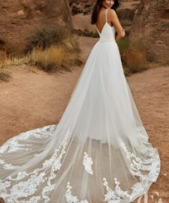Combinaison mariée blanche dentelle jupe tulle détachable