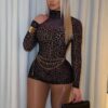Combishort imprimé léopard femme
