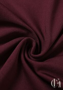 Combinaison soirée bordeaux jersey côtelé ajustée effet mat