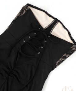 Combinaison noire bustier dentelle élégante