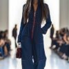 Combinaison fluide marine poches arrondies zip