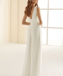 Combinaison mariage civil blanc cassé simple épurée