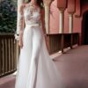 Combinaison mariée satin blanc col rond épuré