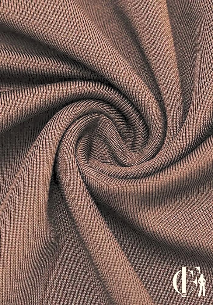 Combinaison moulante taupe jersey côtelé effet sculptant