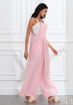 Combinaison salopette écru col carré avec ceinture